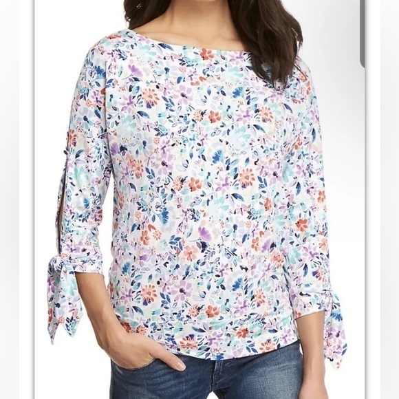 Floral Banded Shirt Blouse Dressy Top Plus for Work Career The Limited - Picture 1 of 10